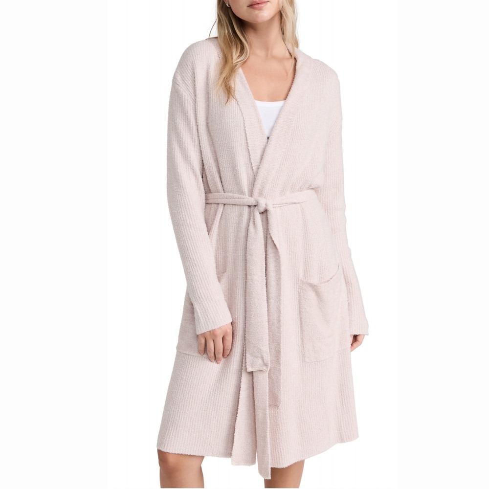 Barefoot Dreams CozyChic Lite Belted Robe Style 950 Pink S/M
